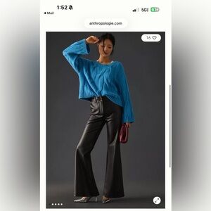 MAEVE THE NAOMI VEGAN LEATHER WIDE-LEG FLARE PANTS 105407589 black size 26 W